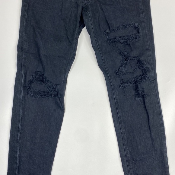 American Eagle Black Tomgirl Button Fly Jeans Size 2 Regular - Picture 3 of 13